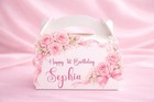 Set Of 12 Personalized Pink Floral Favor Boxes Birthday  Baby Shower Or Baptism