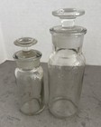 Lot Of 8 Vintage Clear Glass Bottles Rx Pharmacy Drug Prescription Medication