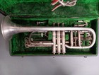 Vintage C g Conn New Wonder Silver Plated Cornet With Original Case