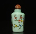 Old Chinese Painting Jade Snuff Bottle W bird Guyuexuan Mk