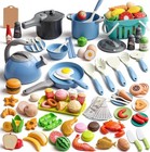 130pcs Kitchen Playset  Toddler Pretend Cooking Play Pots  Pans  Utensils Coo   