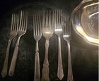Vintage Silverplate Platter   Mixed Fork Lot  rogers   Others 
