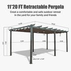 Domi Outdoor Living 11 x20 outdoor Pergola W retractable Canopy Aluminum Shelter