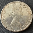 1958 Canada          Silver One 1 Dollar Coin  Elizabeth Ii   800   British Columbia