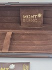 Montblanc Rare 3 Pen Leather Case Noir Brown Suedepouch Has Wear Zk