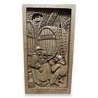 Raymond Enkeboll Designs Maple Wine Story Carved Panel 30x12 Vintage 1998 