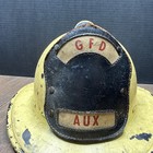 Vintage Gfd Aux Yellow Fire Department Helmet 