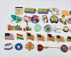 38 Random Lot Of Pins Vintage   Modern Flags And More Good Usable Condition