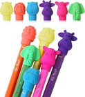Animal Pencil Top Eraser  60 Pack  6 Assorted Styles  Colorful Cute Animal De   