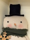 10 5  Handmade Primitive Winter Snowman With Rusty Snowflake