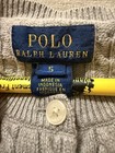 Ralph Lauren Girls Grey Purple Pony  Cable Knit Cotton Button Cardigan Sweater 5