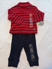 Baby Gap Unisex 3-6 Mos 2 Piece Red dark Navy Heart Set Outfit Nwt  34 95