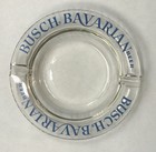 Vintage Busch Bavarian Beer Ashtray  Glass With Blue Print  5 