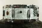 1960s Gretsch 5 5x14 Model 4103 White Marine Pearl Snare Drum