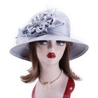 Satin Ribbon Womens Dress Church Kentucky Derby Bridal Oaks Day Sun Hat A578