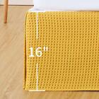 Chezmoi Collection 1-piece Pleated Waffle Weave Bed Skirt  Tailored Dust Ruffle