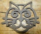 Cast Iron Antique Style Cat Plaque Hot Plate Kitten Home Kitchen Decor Trivet 