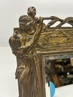 Vtg Art Nouveau Brass Bronze Frame Vanity Beveled Mirror 7661 Lady Floral