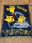 Pokemon Pikachu Woven Tapestry Official Throw Blanket 42  X 52  Vintage 