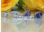 2 78 Ct Pear Cut Tanzanite Earrings Gift Earrings 14k  Solid White Gold