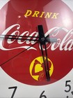 Vtg Drink Coca-cola Large 15  Round Glass On Grey Metal Frame Battery Operated