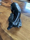 Maitland-smith Bronze Water Buffalo  Field Ox Statue Sculpture On Stone Base Euc