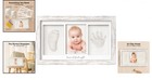 Personalized Baby Handprint And Footprint Keepsake Frame In Vintage White