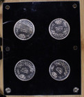 Silver Proofs Of Egypt 1979 - 1980 Pound 4 Coin Capital Plastics Set