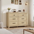 6 Drawer Dresser For Bedroom  wide Storage Dresser Modern Closet Chest Entryway