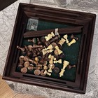 Vintage 1990 The Bombay Company Wooden Chess Checkers Set Wood Taiwan
