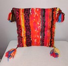 Vintage Mid Century Modern Mcm Mod Retro Throw Pillow Orange Red Gold Geometric