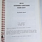 Hp-41 Extended Functions Made Easy Keith Jarett Spiral 1983 Hp-41c Book Vintage