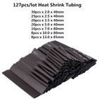 127pcs 7 Sizes 21 Heat Shrink Tubing Kit  Polyolefin  Wire Sleeve  Cable