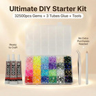 32500pcs Rhinestones For Bedazzling  3mm Bedazzler Kit With Flatback Rhinestones