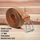 Leatherboss Genuine Leather Men Big And Tall Jeans Belt Size 46 - 64   Tan