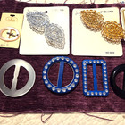 Large Lot Of Vintage Buckles Mother Of Pearl  Jon Tay No Sew And More