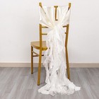 5 Ivory Curly Willow Chiffon Satin Chair Sashes Party Event Decorations Supplies