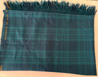 Vtg Klm Royal Dutch Airline Soft Cabin Blanket  66  X 50  Blue Plaid W Gold Trim