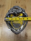 Vintage Leonard Silver Plated Heart Flower Trinket Dish Candy Dish Made In Italy