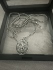 925 Sterling Silver Saint Michael Medallion Necklace 18    Box Chain Religious