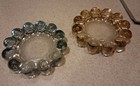 2 Vtg  Anchor Hocking Nova Ashtray Glass 5  Bubble Boopie Clear Amber Mcm