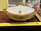 C 1910 Disbrow Family Armorial Crest Coat Of Arms Limoges Covered Serving Bowl