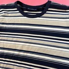 Vintage 90s Striped Boxy Fit Tee  Striped  Basic 1990s Tee With Boxy Fit
