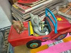 Masudaya Vintage Tin Toy Tom   Jerry Comic Car Jeep