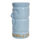 Ceramic Tiki Cup Tall Drink Mug Pastel Baby Blue Hawaiian Luau Cocktail