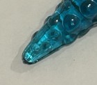 Vtg Italian Empoli Glass Genie Decanter Bottle Aqua-blue Bamboo Drip Design 15   