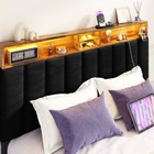 Metal Bed Frame With Led Lighting   Storage Headboard   Charging Full Queen Size