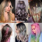 Hair Tinsel Pack Of 12 Pcs Clip In Hair Tinsel 19 6inch Glitter Tinsel Hair 