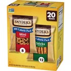 Snyder s Of Hanover Pretzels Minis And Sticks 100 Calorie Packs Variety Pack 