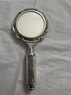 Vintage Vanity Hand Mirror Compact Powder Puff And Lipstick Holder Case